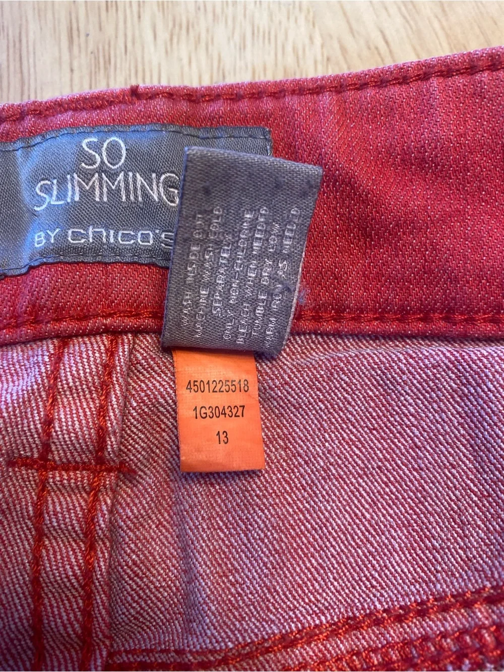 Chico's So Slimming Crop Red Denim Pants - Picture 8 of 8